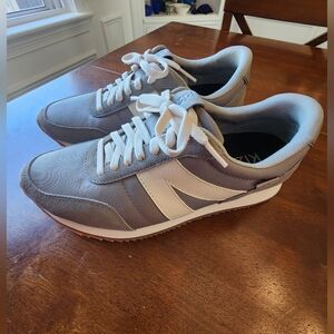 Gray and White Woman's Sneakers